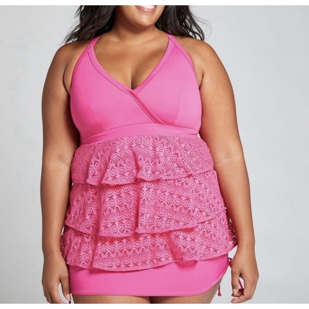 Lane Bryant Cacique SwimSuit No Wire Tankini Size 22 CD6198